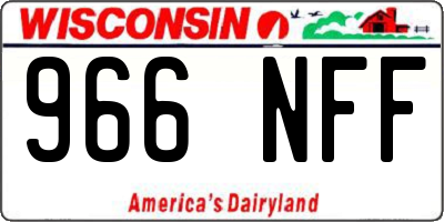WI license plate 966NFF