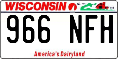 WI license plate 966NFH