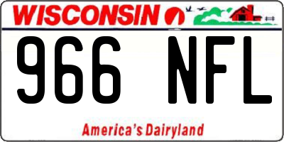WI license plate 966NFL