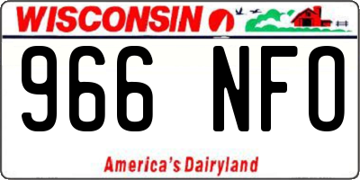 WI license plate 966NFO