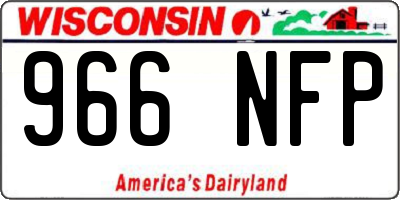 WI license plate 966NFP
