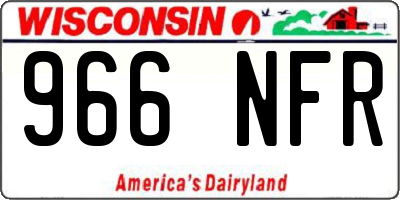 WI license plate 966NFR