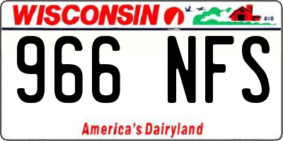 WI license plate 966NFS