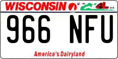 WI license plate 966NFU