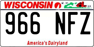 WI license plate 966NFZ