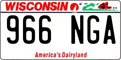 WI license plate 966NGA