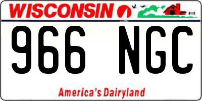 WI license plate 966NGC