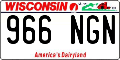 WI license plate 966NGN