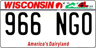WI license plate 966NGO