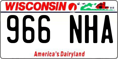 WI license plate 966NHA