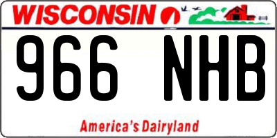 WI license plate 966NHB