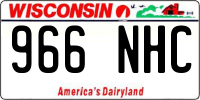 WI license plate 966NHC