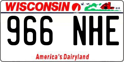 WI license plate 966NHE