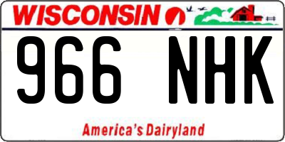 WI license plate 966NHK