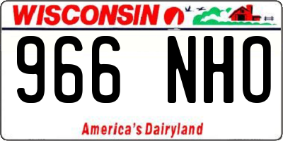 WI license plate 966NHO