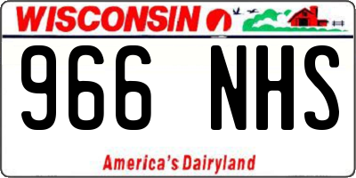 WI license plate 966NHS