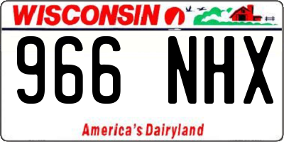 WI license plate 966NHX