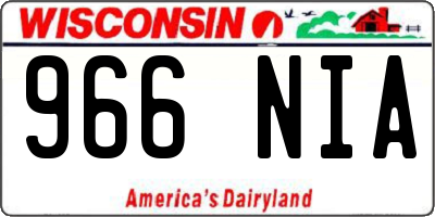 WI license plate 966NIA