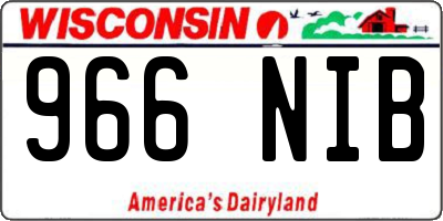 WI license plate 966NIB