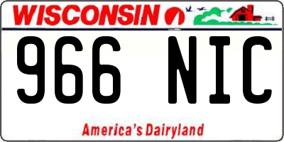 WI license plate 966NIC