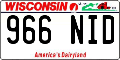 WI license plate 966NID