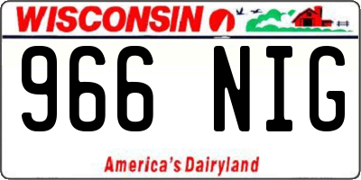 WI license plate 966NIG