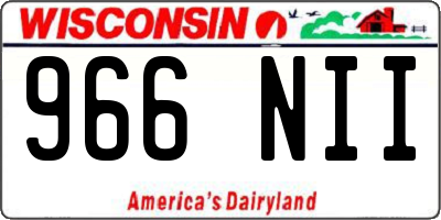 WI license plate 966NII