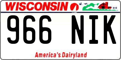 WI license plate 966NIK