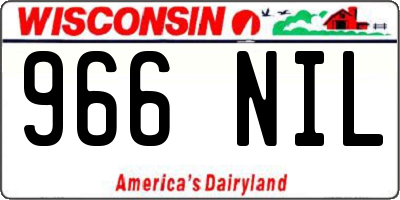 WI license plate 966NIL