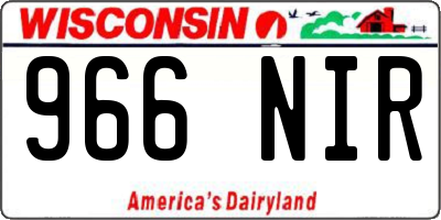 WI license plate 966NIR