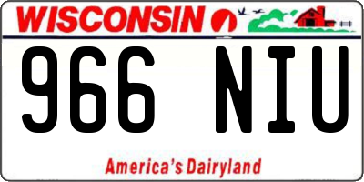 WI license plate 966NIU