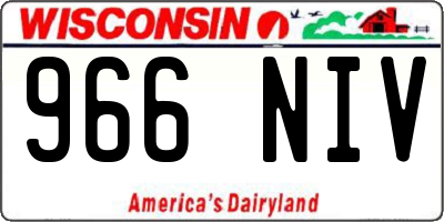 WI license plate 966NIV