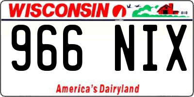 WI license plate 966NIX