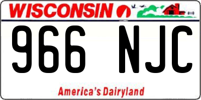 WI license plate 966NJC
