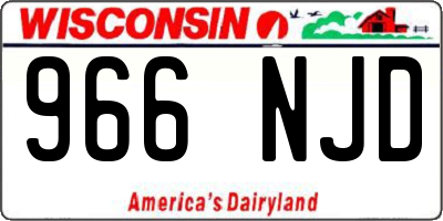 WI license plate 966NJD