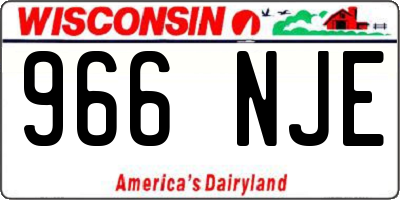 WI license plate 966NJE