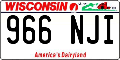 WI license plate 966NJI