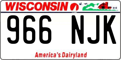 WI license plate 966NJK