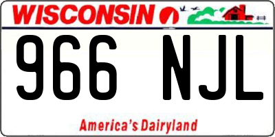 WI license plate 966NJL