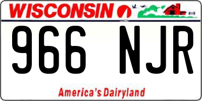 WI license plate 966NJR