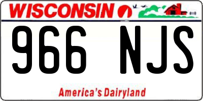 WI license plate 966NJS