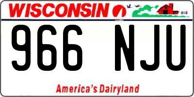 WI license plate 966NJU