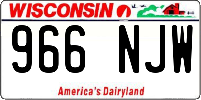 WI license plate 966NJW