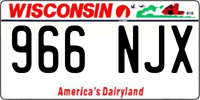 WI license plate 966NJX