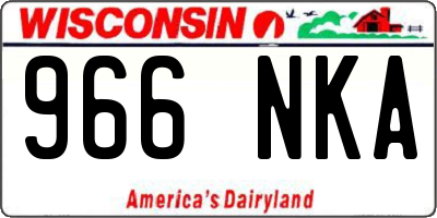WI license plate 966NKA