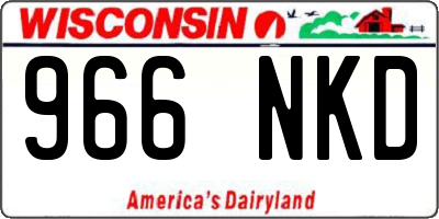 WI license plate 966NKD