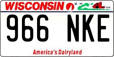 WI license plate 966NKE