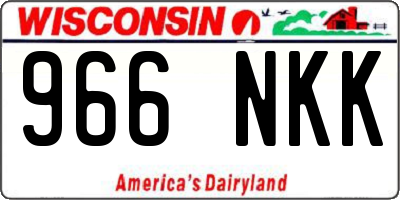 WI license plate 966NKK