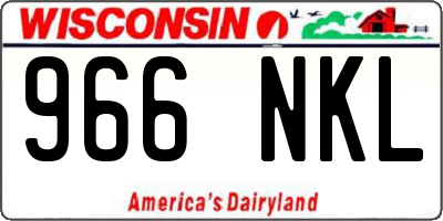WI license plate 966NKL