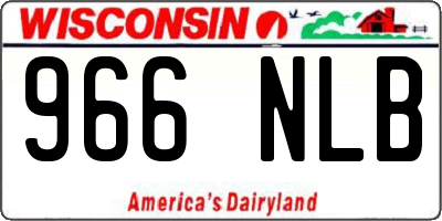 WI license plate 966NLB